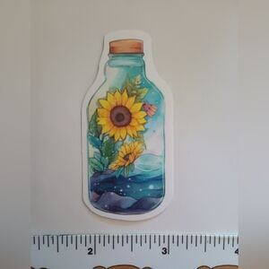 15/$15 Jar Nature Sunflower Floral Peace Love Magical Flower Decal Sticker Art